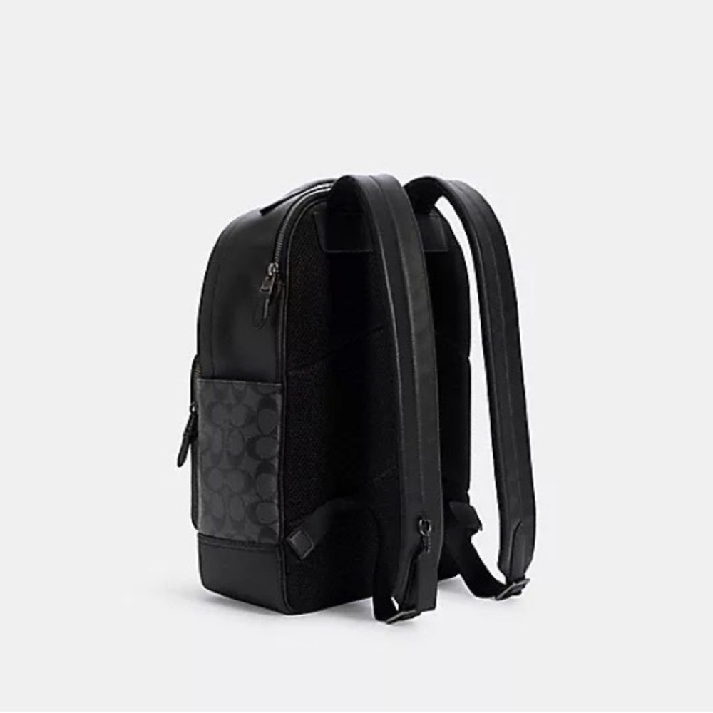 New Coach Graham In Signature Canvas Gunmetal Backpack - Picture 3 of 16